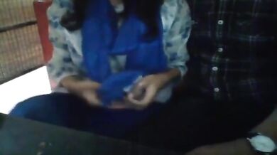 Indian BF fucks his GF in a coffee cafe