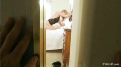 Cuckold gets a boner while someone fucking his wife