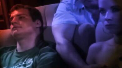 Cuckold BF saw strangers squeezing his GF in a theatre