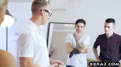 Husbands' friends double penetrated the wife