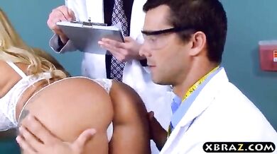 Double penetrated by two doctors