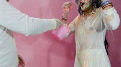 Jija fucked his sali on the Holi