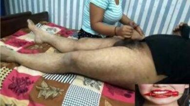 Housemaid gave a handjob