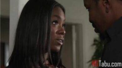 Ebony wife fucked cuckold husband's boss