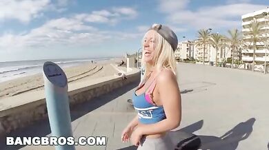 Italian whore fucked in public