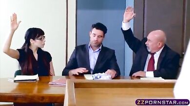 Slut fucked a judge in the court room