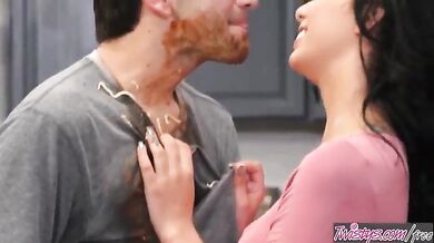 Brother fucked his sister in the kitchen