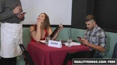 Dirty Latina fucked the waiter in a restaurant