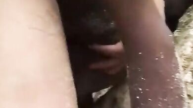 White guy fucked an ebony girl on the seashore