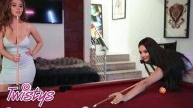 Two girls fucked each other on a pool table