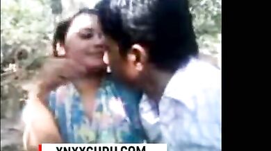 Indian BF squeezed his GF's breast