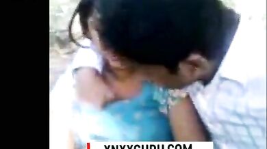 Indian BF squeezed his GF's breast