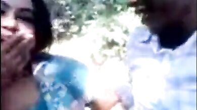 Indian BF squeezed his GF's breast