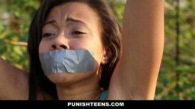 Forest officer fucked a tied girl outdoor