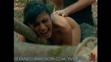 Dirty man fucked two officers in a jungle