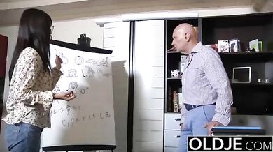 Old teacher fucked his Japanese teen student