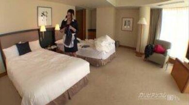 Chinese maid masturbated in a guest room