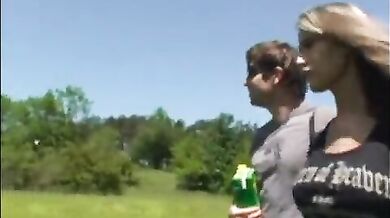 Young couple fucked outdoor at a lonely place