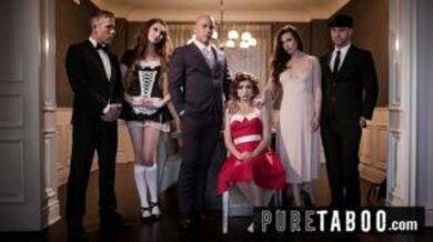 Two nasty couples brought a beggar for a rough sex