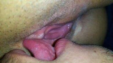 Hot girl pussy licking closeup video