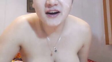 Desi wife enjoying cumshot on face to be a porn star