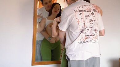 Bitch fucks with daddy and son