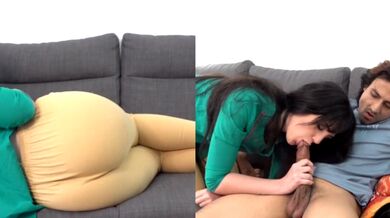 Sleeping sister loves to suck brother cock