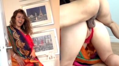 Young Indian man sliding his dick into his Maid's ass