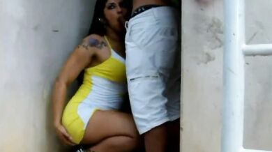 Hot boobs sex whore has rough sex in the street