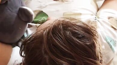 Young dick stepson cums into his stepmom's head