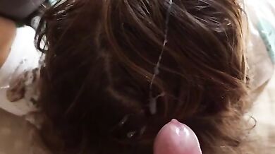 Young dick stepson cums into his stepmom's head