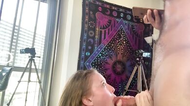 Beautiful girl enjoy cock sucking on Valentine's day