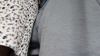 Horny man rubbing wet pussy in running bus viral video