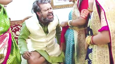 Horny old Indian man fuck housewives group sex video