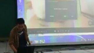 Classroom Seminar where projector shown porn