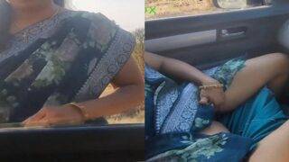 Marathi bhabhi enjoys masturbation inside car